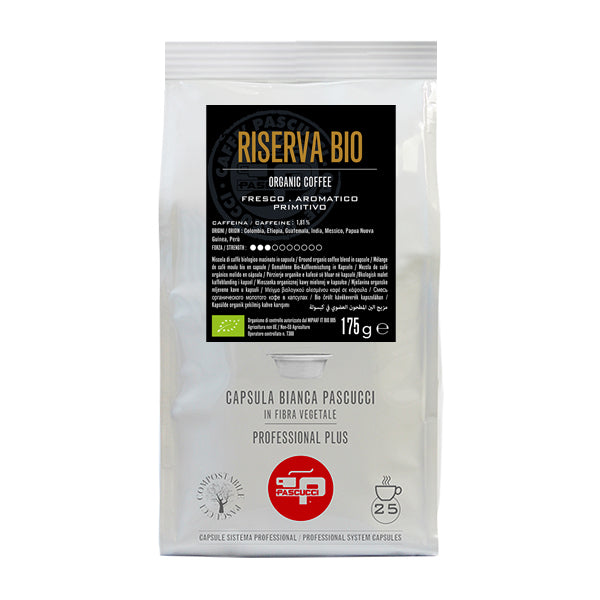 CAFEA RISERVA BIO ÎN CAPSULA BIANCA PROFESSIONAL PLUS (25 BUC) – COSTUL UNEI CAPSULE ESTE 3.12 LEI