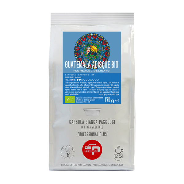CAFEA GUATEMALA ADISQUE BIO ÎN CAPSULA BIANCA PROFESSIONAL PLUS (25 BUC) – COSTUL UNEI CAPSULE ESTE 3.28 LEI