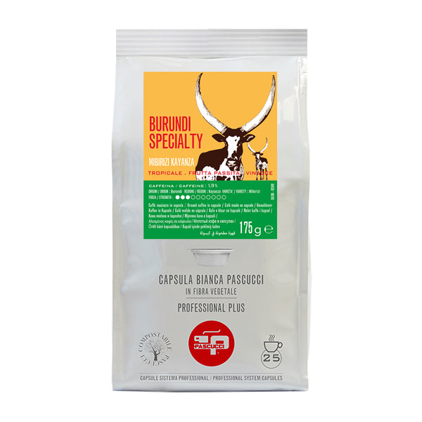 CAFEA BURUNDI SPECIALTY ÎN CAPSULA BIANCA PROFESSIONAL PLUS (25 BUC) – COSTUL UNEI CAPSULE ESTE 6.32 LEI
