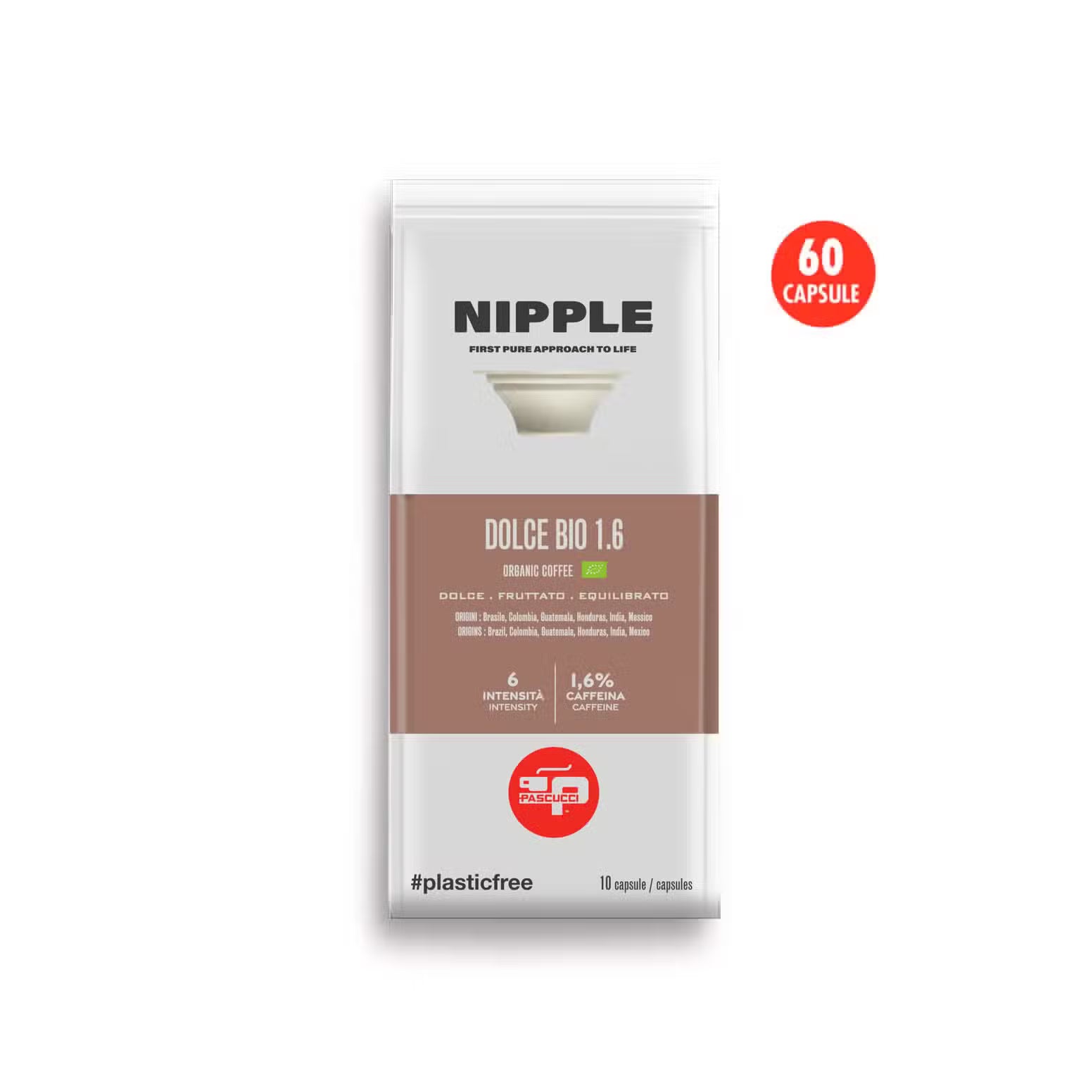 CAFEA DOLCE BIO 1.6  ÎN CAPSULA NIPPLE (60 BUC) – Costul unei capsule este 1.92 lei