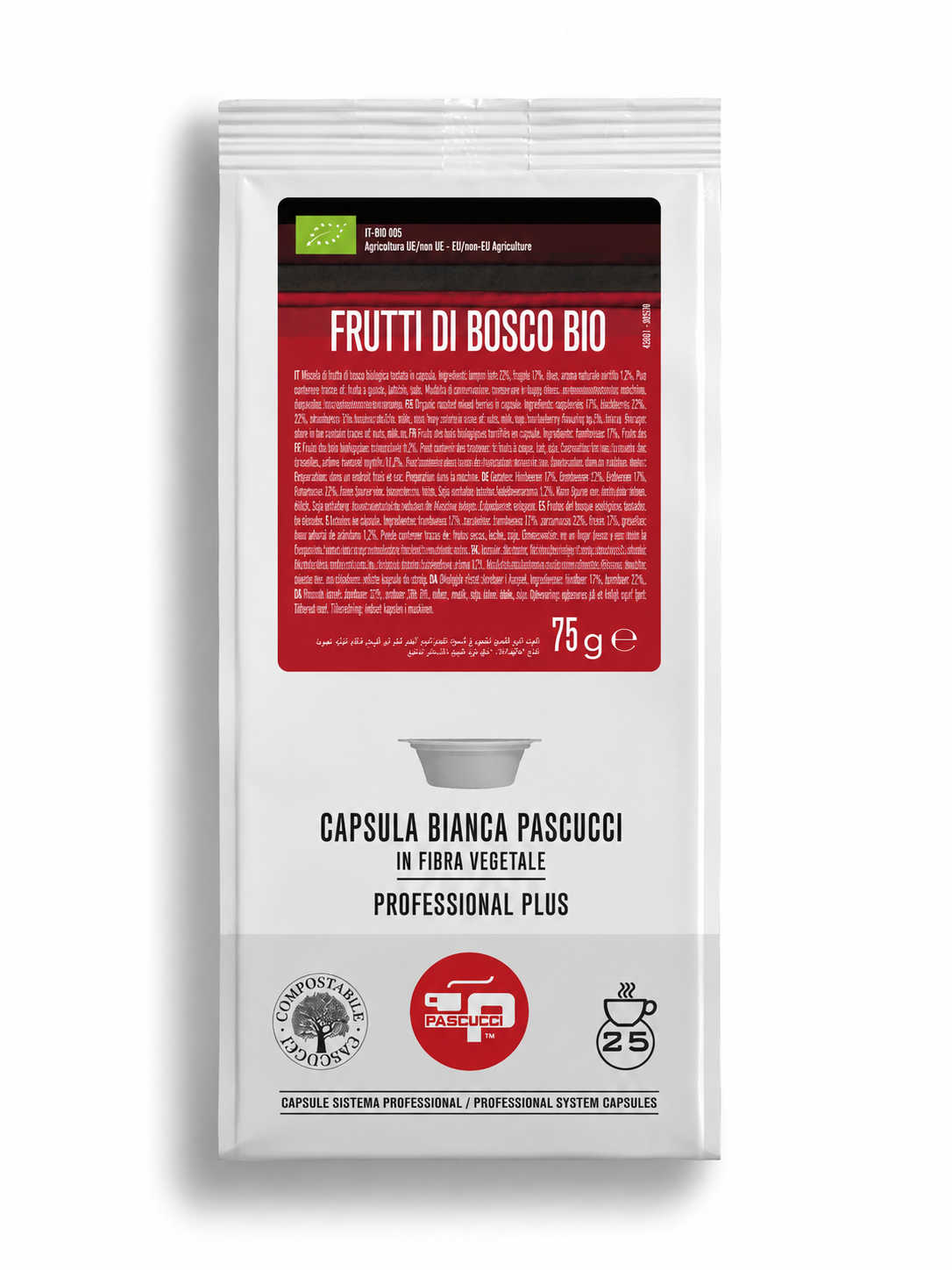 CEAI DE FRUCTE DE PǍDURE BIO Pascucci – Professional Plus | 25 capsule, COSTUL UNEI CAPSULE ESTE 2.96 LEI